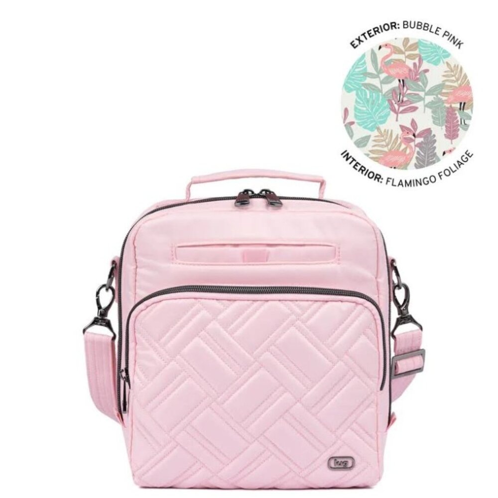 Lug Legacy Collection Ranger Crossbody Bubble Pink - Flamingo Foliage Interior